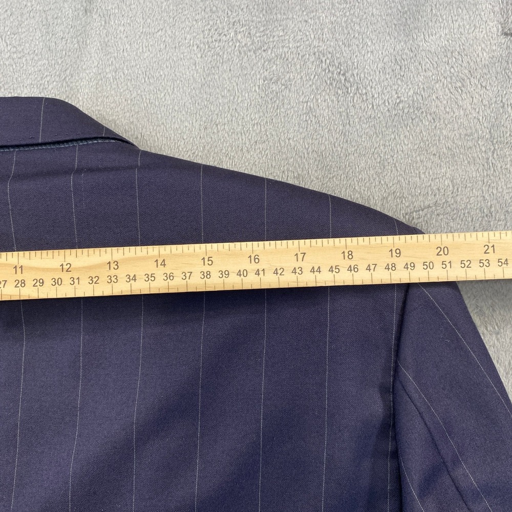 Yves Saint Laurent Blazer Mens 54 Navy Pinstripe Wool Cashmere Vintage 80s 90s - Picture 8 of 12